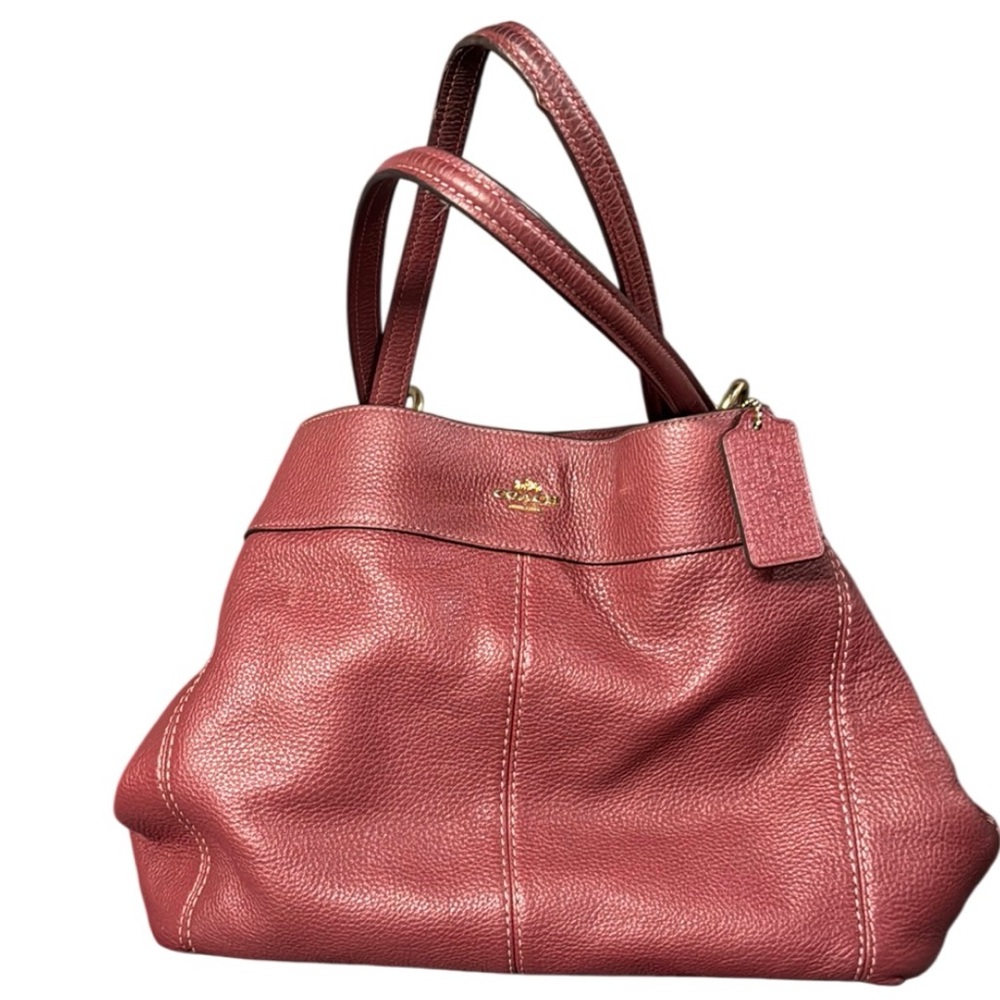 Coach Red Leather Tote Bag